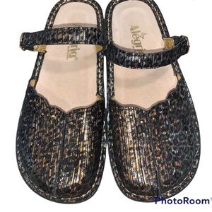 Alegria Iridescent Leopard Tuscany Mary Jane Clogs Slid